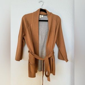 ANTHROPOLOGIE MOTH BELTED SWEATER CARDIGAN LARGE